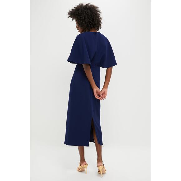 POMANDER PLACE Navy Cape Leah Dress Size 12 NWT Retail $168 Tuckernuck - Picture 2 of 7